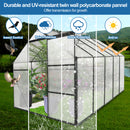 Supfirm 6x10 FT Polycarbonate Greenhouse Raised Base and Anchor Aluminum Heavy Duty Walk-in Greenhouses for Outdoor Backyard in All Season