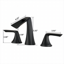 Supfirm Two-Handle Widespread Bathroom Faucet Black Bathroom Faucet 8 Inch 3 Holes Waterfall Bath Sink Lavatory Supply Lines Hose