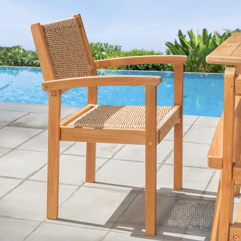 Supfirm Mauricio Honey Wood Dining Chair - Set of 2