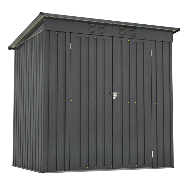 Supfirm 6 x 4 ft Outdoor Storage Shed, All Weather Tool Shed for Garden, Backyard, Lawn, Black