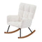 Supfirm Comfy Upholstered Lounge Chair Rocking Chair with High Backrest, for Nursing Baby, Reading, Napping OFF WHITE