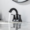 Supfirm Two Handle Matte Black Bathroom Faucet, Swivel Spout with Pop-up Drain Assembly