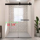 Supfirm Frameless Double Sliding Shower, 69" - 72" Width, 79" Height, 3/8" (10 mm) Clear Tempered Glass, , Designed for Smooth Door with Clear Tempered Glass and Stainless Steel Hardware in Matt Black Finish