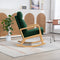 Supfirm 25.2"W Modern Rocking Chair Accent Lounge Armchair Comfy Boucle Upholstered High Back Wooden Rocker for Nursery Living Room Baby Kids Room Bedroom, Green