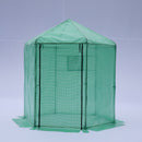 Supfirm Walk-in Greenhouse Hexagonal Upgrade Reinforced Frame Heavy Duty Plastic Greenhouse Reinforced Thickened Waterproof Insulation(6.9*7.5 ft)