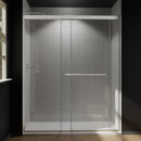 Supfirm 56-60 in. W x 72 in. H Semi-Frameless Pivot Shower Door in Brushed Nickel