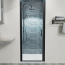 Supfirm 30 In. to 31-3/8 In. x 72 In. Semi-Frameless Pivot Shower Door in Matte Black With Clear Glass