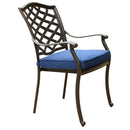 Supfirm Outdoor Patio Aluminum Dining Arm Chair With Cushion, Set of 2, Navy Blue