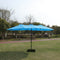 Supfirm 15x9ft Large Double-Sided Rectangular Outdoor Twin Patio Market Umbrella with light and base- blue