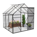 Supfirm 6X6FT-BLACK Polycarbonate Greenhouse Raised Base and Anchor Aluminum Heavy Duty Walk-in Greenhouses for Outdoor Backyard in All Season (W540S00002)