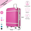 Supfirm 24 IN Luggage 1 Piece with TSA lock , Expandable Lightweight Suitcase Spinner Wheels, Vintage Luggage,Pink