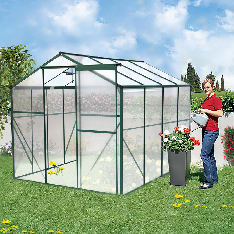 Supfirm Polycarbonate Greenhouse,6'x 8' Heavy Duty Walk-in Plant Garden Greenhouse for Backyard/Outdoor