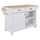 Cambridge Natural Wood Top Kitchen Island with Storage - Supfirm