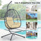 Supfirm Egg Chair with Stand Indoor Outdoor Swing Chair Patio Wicker Hanging Egg Chair Hanging Basket Chair Hammock Chair with Stand for Bedroom Living Room Balcony