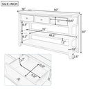 Supfirm TREXM Retro Design Console Table with Two Open Shelves, Pine Solid Wood Frame and Legs for Living Room (Antique White)