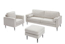 Living Room Upholstered Sofa with high-tech Fabric Surface/ Chesterfield Tufted Fabric Sofa Couch, Large-White. - Supfirm