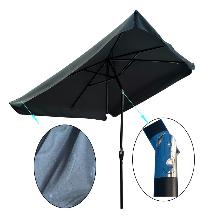 Supfirm 10 x 6.5ft  Patio Umbrella Outdoor  Waterproof Umbrella with Crank and Push Button Tilt for Garden Backyard Pool  Swimming Pool Market