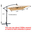 Supfirm Rectangle 2x3M Outdoor Patio Umbrella Solar Powered LED Lighted Sun Shade Market Waterproof 6 Ribs Umbrella with Crank and Cross Base for Garden Deck Backyard Pool Shade Outside Deck Swimming Pool