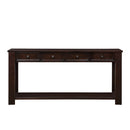 Supfirm 63" Pine Wood Console Table with 4 Drawers and 1 Bottom Shelf for Entryway Hallway Easy Assembly 63 inch Long Sofa Table  Light Espresso