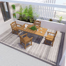 Supfirm 70.86inch Dining Table,HIPS Patio Rectangular Dining Table for 4-6 Persons, Ideal for Outdoors and Indoors Teak