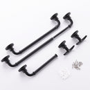 Supfirm Bathroom Hardware Set Black 4-Pieces Bathroom Towel Rack 24 Inches Adjustable Bathroom Accessories Set