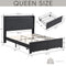 Queen Size Bed Frame with 2 Storage Drawers, Upholstered Bed Frame with Wingback Headboard Storage Shelf Built-in USB Charging Stations and Strong Wood Slats Support, No Box Spring Needed, Dark Gray - Supfirm