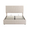 Full size Upholstered Platform bed with a Hydraulic Storage System - Beige - Supfirm