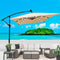 Supfirm Rectangle 2x3M Outdoor Patio Umbrella Solar Powered LED Lighted Sun Shade Market Waterproof 6 Ribs Umbrella with Crank and Cross Base for Garden Deck Backyard Pool Shade Outside Deck Swimming Pool