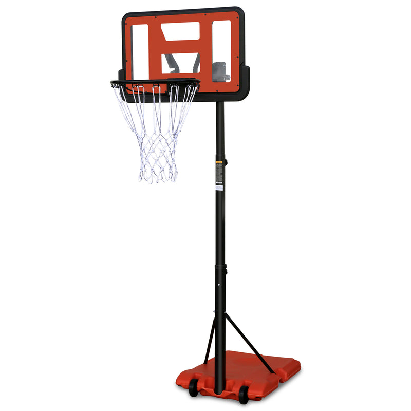 Supfirm Use for Outdoor Height Adjustable 4.8 to 7.7ft Basketball Hoop 44 Inch Backboard Portable Basketball Goal System with Stable Base and Wheels