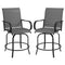 Supfirm Outdoor Bar Stools with Armrests, Set of 2 360° Swivel Bar Height Patio Chairs with High-Density Mesh Fabric, Steel Frame Dining Chairs for Balcony, Poolside, Backyard, Gray