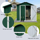 Supfirm Outdoor storage sheds 4FTx6FT Apex roof Green+White