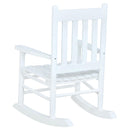 Supfirm White Slat Back Youth Rocking Chair