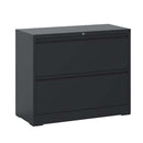 Supfirm Lateral File Cabinet 2 Drawer, Black Filing Cabinet with Lock, Lockable File Cabinet for Home Office, Locking Metal File Cabinet for Legal/Letter/A4/F4 Size