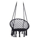 Supfirm Black Swing,Hammock Chair Macrame Swing,Max 330 Lbs Hanging Cotton Rope Hammock Swing Chair for Indoor and Outdoor