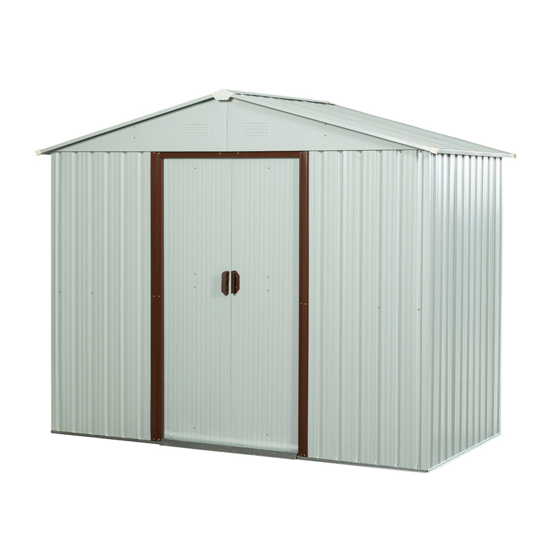 Supfirm RY-SDYX56-W 6ft x 5ft Outdoor Metal Storage Shed White