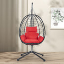 Supfirm Egg Chair with Stand Indoor Outdoor Swing Chair Patio Wicker Hanging Egg Chair Hanging Basket Chair Hammock Chair with Stand for Bedroom Living Room Balcony