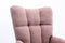 Supfirm Rocking Chair with Pocket, Soft Teddy Fabric Rocking Chair for Nursery, Comfy Wingback Glider Rocker with Safe Solid Wood Base for Living Room Bedroom Balcony (pink)