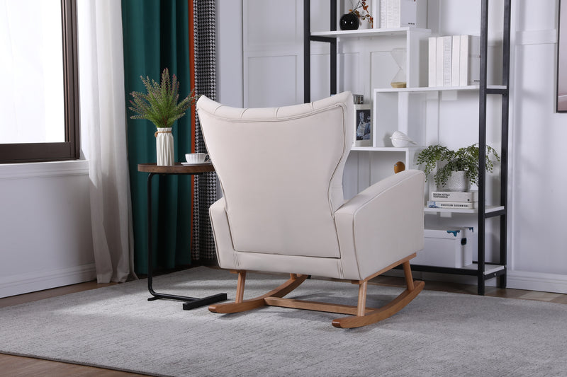 Supfirm Modern Accent Chair High Backrest Living Room Chair Lounge Arm Rocking Chair