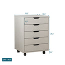 Supfirm The filing cabinet has five drawers, a small rolling filing cabinet, a printer rack, an office locker, and an office pulley movable filing cabinet  white Gray