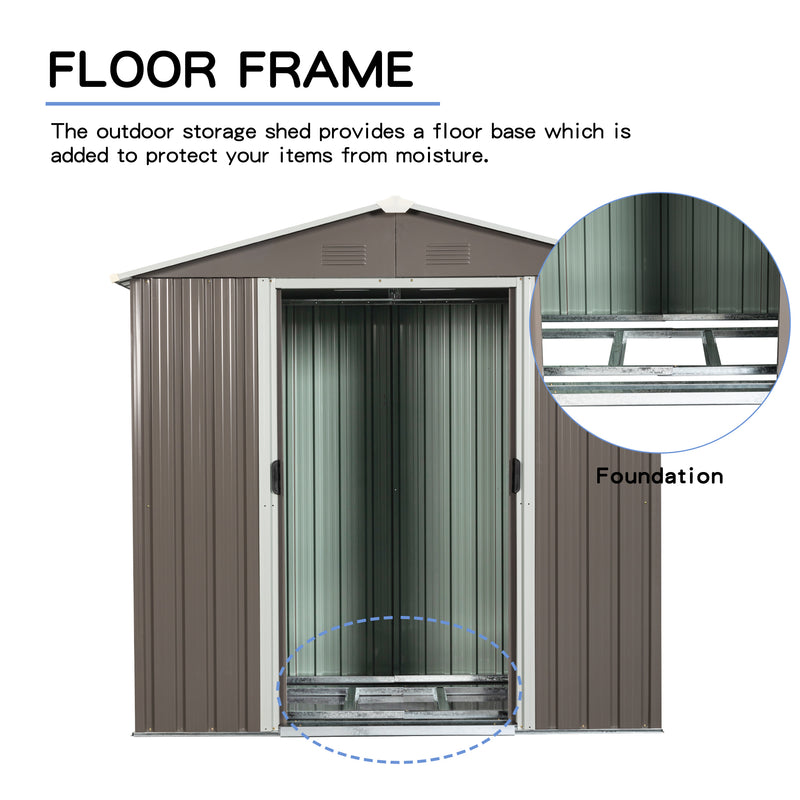 Supfirm 8ft x 4ft Outdoor Metal Storage Shed