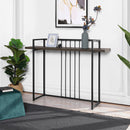 Supfirm 47.2" L Square Console Table - WALNUT & BLACK