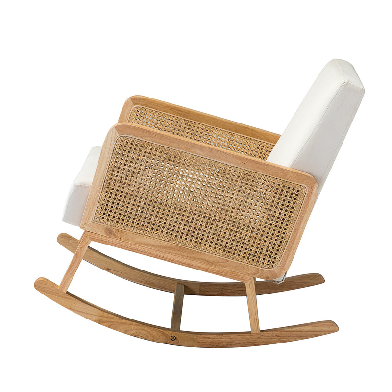 Supfirm Trachin Rocking Chair with Rattan Arms