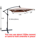 Supfirm Rectangle 2x3M Outdoor Patio Umbrella Solar Powered LED Lighted Sun Shade Market Waterproof 6 Ribs Umbrella with Crank and Cross Base for Garden Deck Backyard Pool Shade Outside Deck Swimming Pool