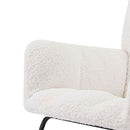 Supfirm Comfy Upholstered Lounge Chair Rocking Chair with High Backrest, for Nursing Baby, Reading, Napping OFF WHITE