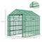 Supfirm 8' x 6' x 7' Walk-in Greenhouse with Mesh Door and Windows, 18 Shelf Hot House with Trellis, Plant Labels, UV protective for Growing Flowers, Herbs, Vegetables, Saplings, Green