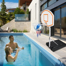 Supfirm Poolside Basketball Hoop Portable Swimming Pool Basketball System Height Adjustable 3.1ft-4.7ft with 36" Backboard for Indoor Outdoor Use Orange