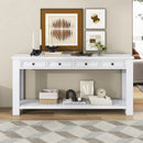 Supfirm TREXM Console Table/Sofa Table with Storage Drawers and Bottom Shelf for Entryway Hallway(Antique White)