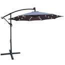 Supfirm 10 ft Outdoor Patio Umbrella Solar Powered LED Lighted Sun Shade Market Waterproof 8 Ribs Umbrella with Crank and Cross Base for Garden Deck Backyard Pool Shade Outside Deck Swimming Pool