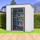 Supfirm 4 x 6 Ft Outdoor Storage Shed, Patio Steel Metal Shed w/Lockable Sliding Doors, Vents, House for Backyard Garden Patio Lawn