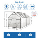 Supfirm 6x12 FT Polycarbonate Greenhouse Raised Base and Anchor Aluminum Heavy Duty Walk-in Greenhouses for Outdoor Backyard in All Season,Black